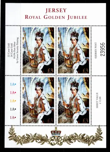 Jersey 1017 postfrisch Kleinbogen / Queen Elizabeth II #OE583