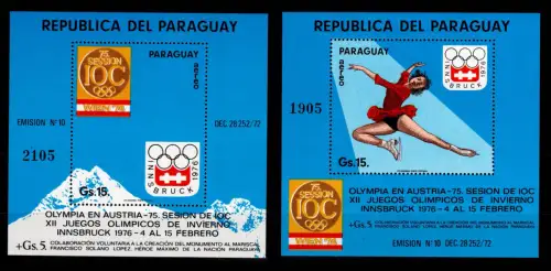 Paraguay Block 232 und 233 postfrisch Olympische Spiele #OE612