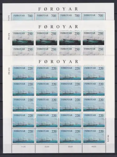 Färöer 79-81 postfrisch Kleinbogensatz / Schiffe #OE645