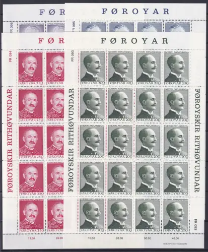 Färöer 99-102 postfrisch Kleinbogensatz / Schriftsteller #OE648
