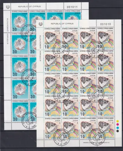 Zypern 854 und 858 gestempelt Kleinbogensatz mit Ersttagsstempel / CEPT #OE626