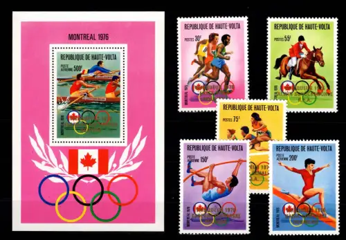 Obervolta 653-657 und Block 45 postfrisch Olympische Spiele #OE611