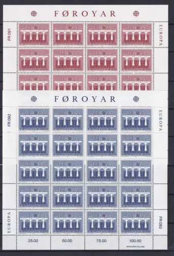 Färöer 97 und 98 postfrisch Kleinbogensatz / CEPT #OE649