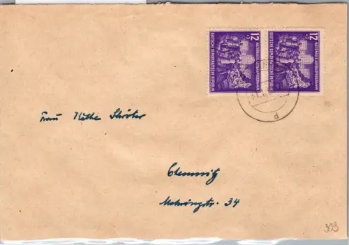 DDR 303 auf Brief als Mehrfachfrankatur portogerechter Brief #DDF97
