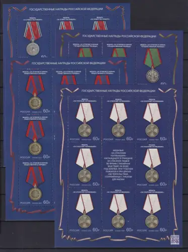 Russland 2949-2952 postfrisch als Kleinbogensatz #DBN11