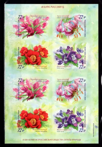 Russland 3527-3530 postfrisch als Folienblatt #DBN40