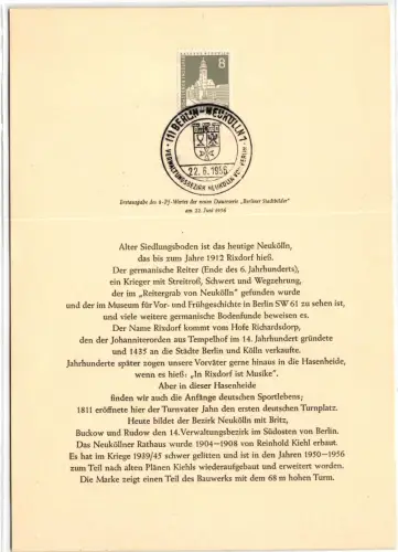 Berlin 143 auf Erstagsblatt, ETB 5 #KD860