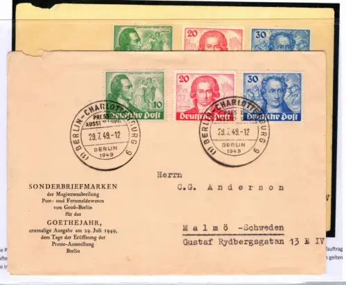 Berlin 51-63 als Ersttagsbrief Kurzbefund Schlegel BPP #DDN55