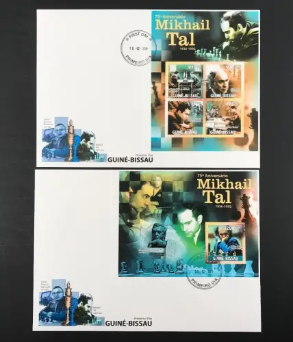 Guinea Bissau KB 5318-5321 + Block 912 Schach Ersttagesbrief/FDC #JW683