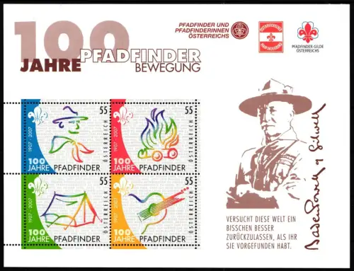 Österreich Block 36 mit 2636-2639 postfrisch Pfadfinder #WP034