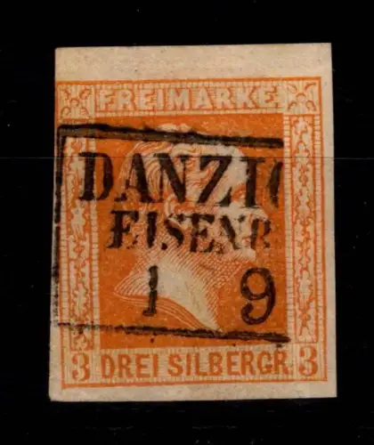 Preußen 8 gestempelt R3 Danzig Eisenbahn #DCW46