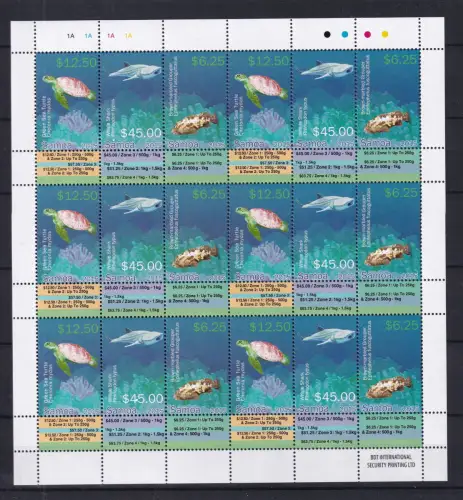 Samoa 1230-1232 KB postfrisch Kleinbogen, Motiv Fische #DDQ98