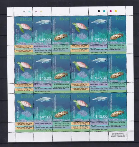 Samoa 1230-1232 KB postfrisch Kleinbogen, Motiv Fische #DDR00