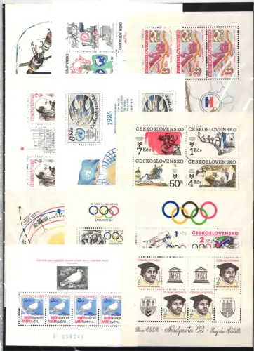 Tschechoslowakei Block 53-Block 64 postfrisch ohne 58 #JI672