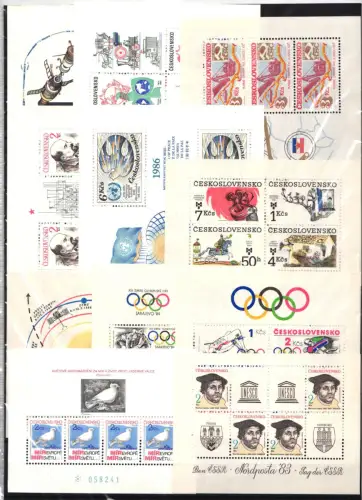 Tschechoslowakei Block 53-Block 64 postfrisch ohne 58 #JI672