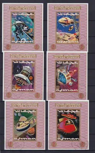 Ajman 964-969 gestempelt als Einzelblöcke, Raumfahrt #OS113
