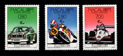 Macau 608-610 postfrisch Autorennen #OS099