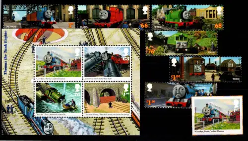 Großbritannien 3085-3090, Block 67+SK postfrisch Motiv Wilbert V Awdrey #DDH40