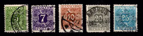 Dänemark Portomarken 20-24 gestempelt #DDU01