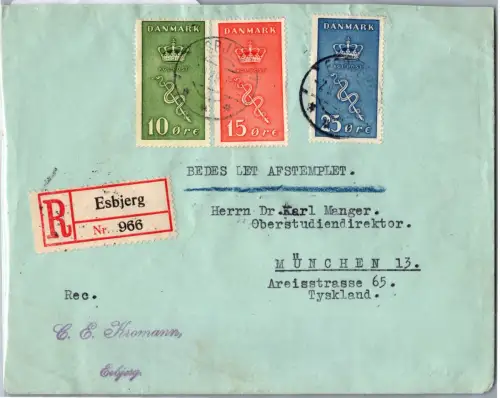 Dänemark 177-179 auf Brief Satzbrief Einschreiben #DDU21