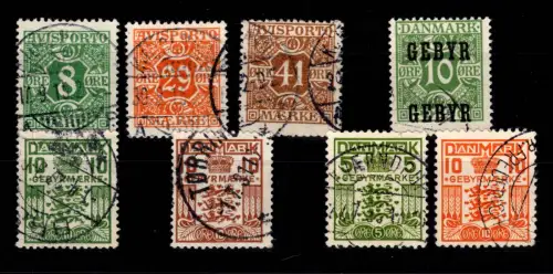 Dänemark Verrechnungsmarken 11-18 gestempelt #DDU17