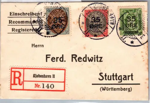 Dänemark 60 I, 61 I, 62 auf Brief Satzbrief Einschreiben #DDU24