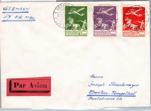 Dänemark 143-147 auf Brief Satzbrief Luftpost #DDU23