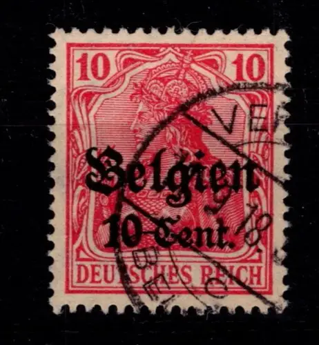 Deutsche Besetzung 1. WK Belgien 14 b gestempelt geprüft Hey BPP #OP403