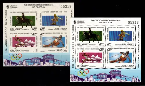 Uruguay Block 70 A/B postfrisch Motive Olymia 2000 #DCY65
