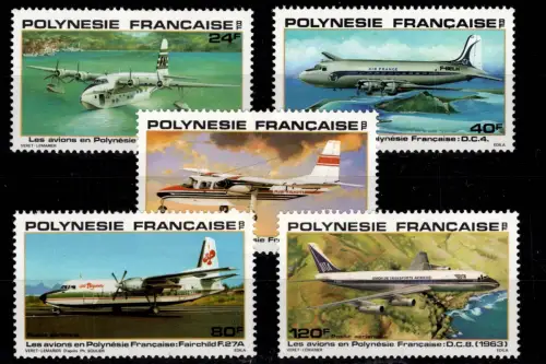 Französisch Polynesien 296-300 postfrisch Motiv Flugzeuge #DCZ39