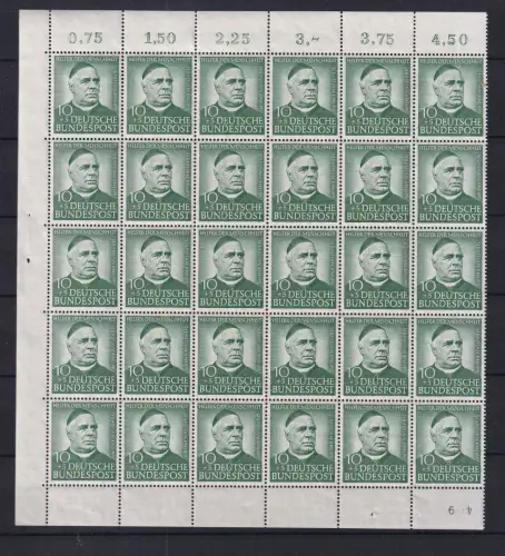 BRD Bund 169-172 postfrisch als großes Bogenteil mit OR und 2 Ecken #DCZ83