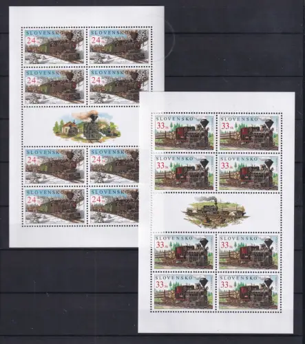 Slowenien 521-522 KB postfrisch als Kleinbogen, Motiv Eisenbahn #DCZ60