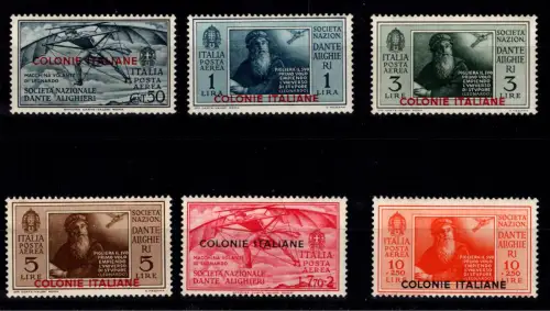 Italienische Kolonien 13-18 mit Falz Motiv Luftfahrt #DCZ63
