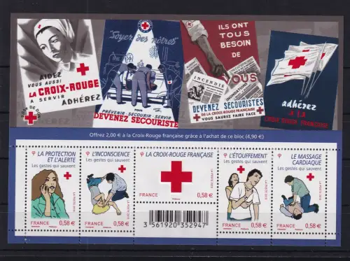 Frankreich 5009-5013 postfrisch Block 144 #DCO02