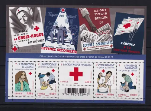 Frankreich 5009-5013 postfrisch Block 144 #DCO03