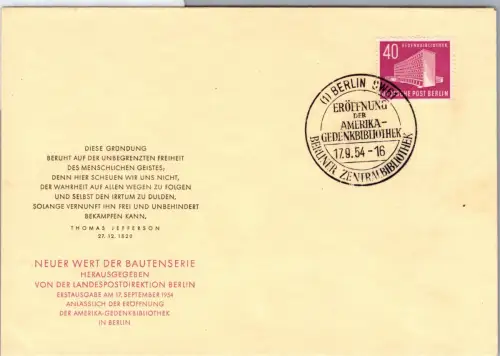 Berlin 122 als Ersttagsbrief #DDW44