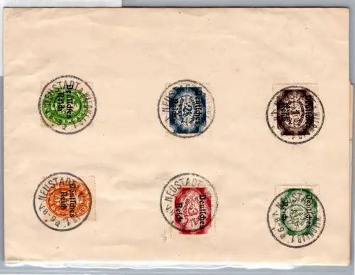 Deutsches Reich Dienstmarken 34-51 auf Papier zentrisch gestempelt #DDW26