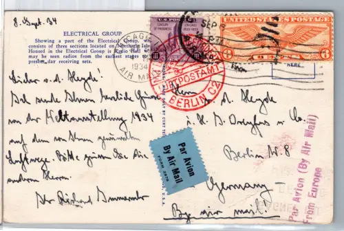 USA Freimarken auf Postkarte Luftpost Ausland #DDW22