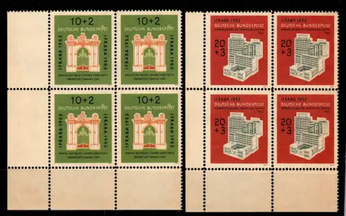 Bund BRD 171-172 im 4er Block Ecke 3 postfrisch als 4er Blöcke #DDW58