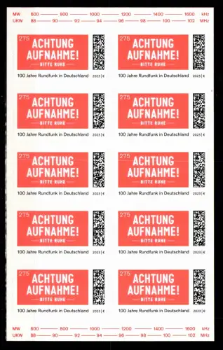 BRD Bund FB 129 postfrisch als Folienblatt #DDX24