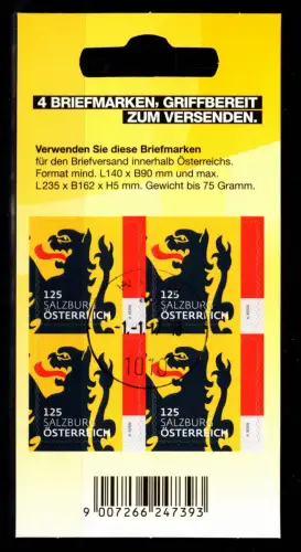 Österreich 3313 gestempelt Folienblatt #DDY91
