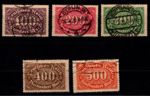 Deutsches Reich 219-223 gestempelt geprüft Infla Berlin #DDA84