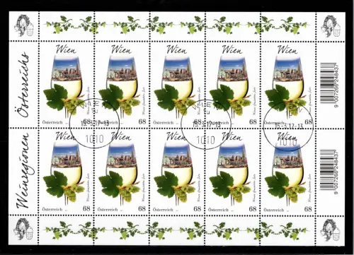 Österreich 3333 Kleinbogen gestempelt EST Wien #DDY81