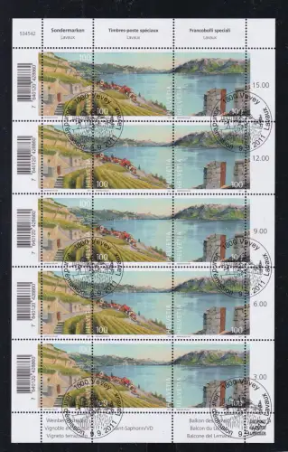 Schweiz 2221-2223 gestempelt als Kleinbogen #DDZ05