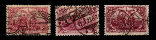 Deutsches Reich 115 b,e,f gestempelt geprüft Infla Berlin und Altsignatur #DDA53