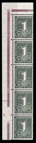 BRD 285 X Ecke 1 im 5er Streifen postfrisch Ecke oben links aus MHB #DDZ02