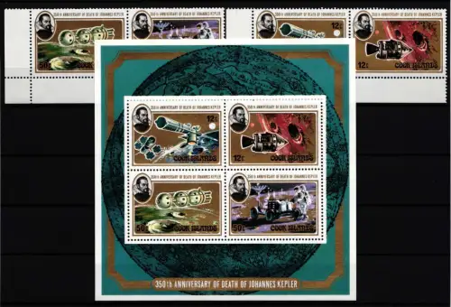 Cook Inseln 687-690 und Block 105 postfrisch Raumfahrt #HP572