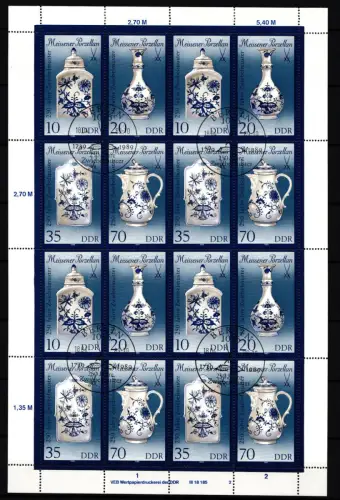 DDR 3241-3244 II gestempelt als Kleinbogen, Ersttagssonderstempel #JU766