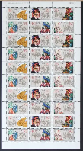DDR ZD-Bogen 2716-2721 postfrisch mit DV WPD und mit PLF 2718I #NE092