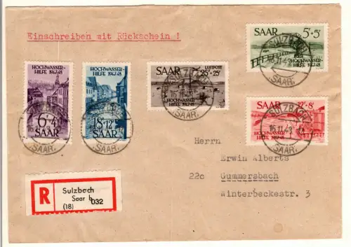 Saarland 255-259 auf Brief Satzbrief Einschreiben #DEA33